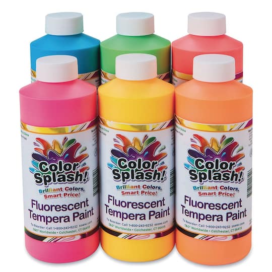 Color Splash!&#xAE; Neon 6 Color Liquid Tempera Paint Set, 16oz.